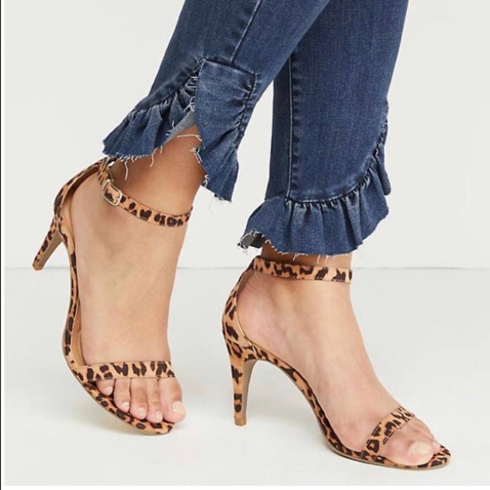 Leopard Print ankle heels, 9W